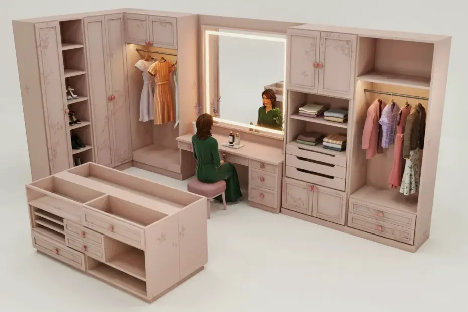 Fall Closet Home Office Desk Setup Ideas | Sims 4 Free Furniture CC