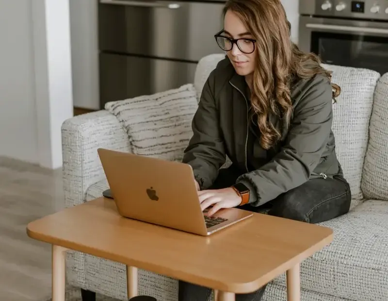 Home office couch setup ideas | side table desk for WFH