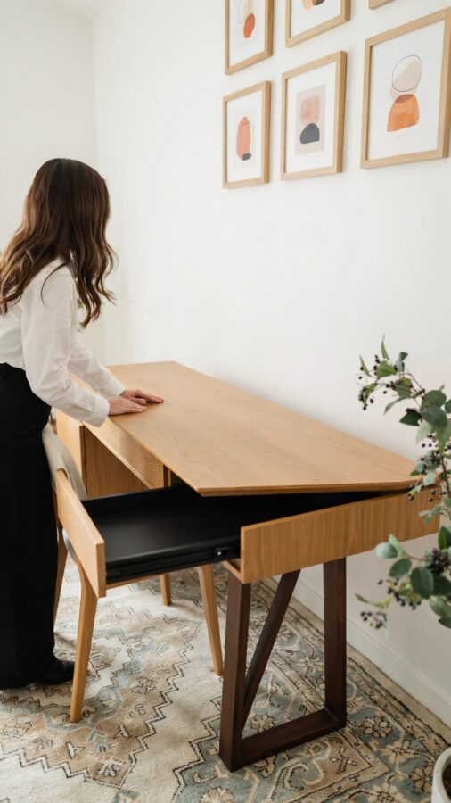 Minimalist Desk Inspiration | Transformer Table for Small Home Office | Space-Saving Ideas