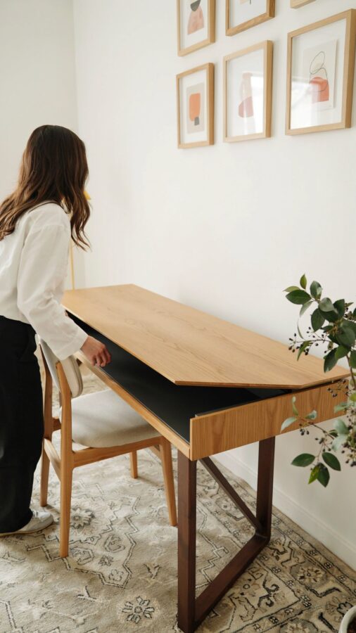 Minimal Desk Inspiration for Small Home Office | Space-Saving Transformer Table
