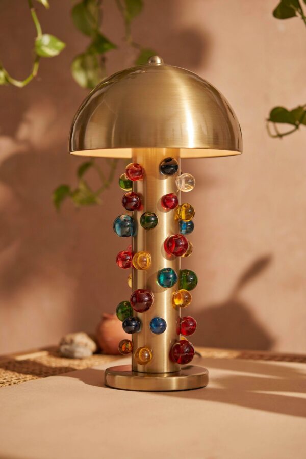 Bubble Glass Table Lamp for Home Office | Modern Mushroom Desk Light | Handmade Decor