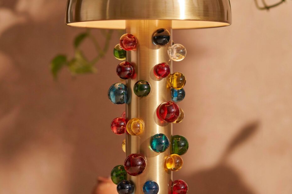 Bubble Glass Table Lamp for Home Office | Modern Mushroom Desk Light | Handmade Decor
