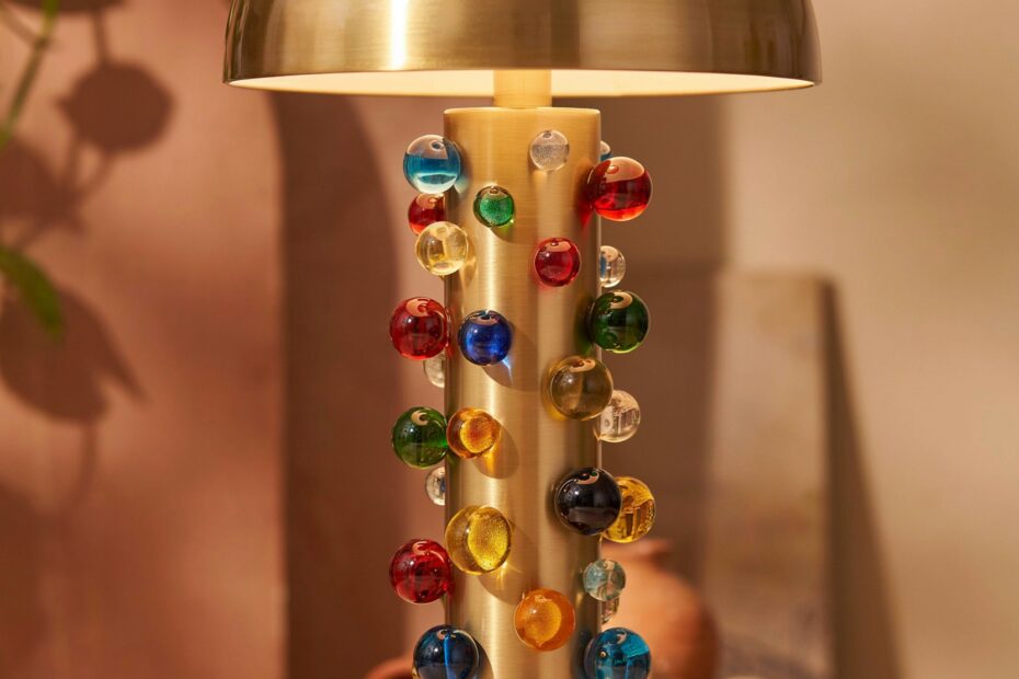 Bubble Colorful Glass Table Lamp | Modern Mushroom Desk Lamp for Home Office | Handmade Artisan Lighting