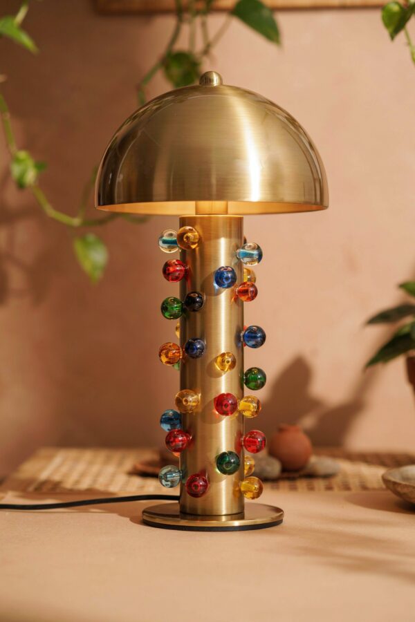 Modern Mushroom Desk Lamp | Handmade Colorful Glass for Cozy Home Office Decor