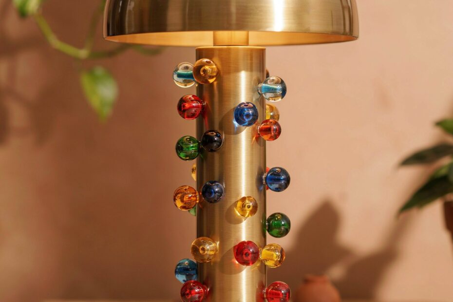 Modern Mushroom Desk Lamp | Handmade Colorful Glass for Cozy Home Office Decor