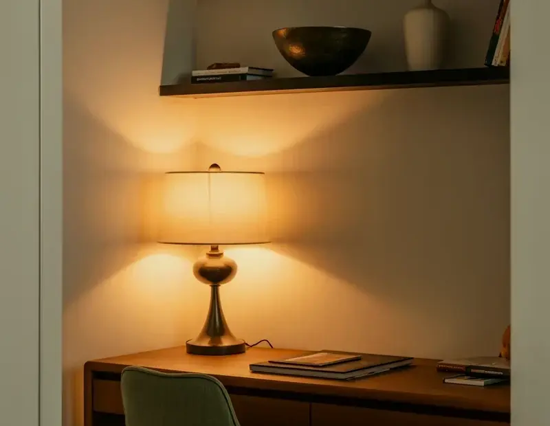 Home Office Nook: How to Get This Cozy Wood Desk & Sage Chair Look