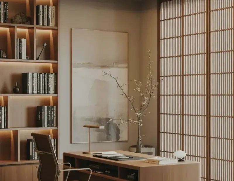 Budget-Friendly Japanese Office Decor Ideas for a Calm Modern Workspace