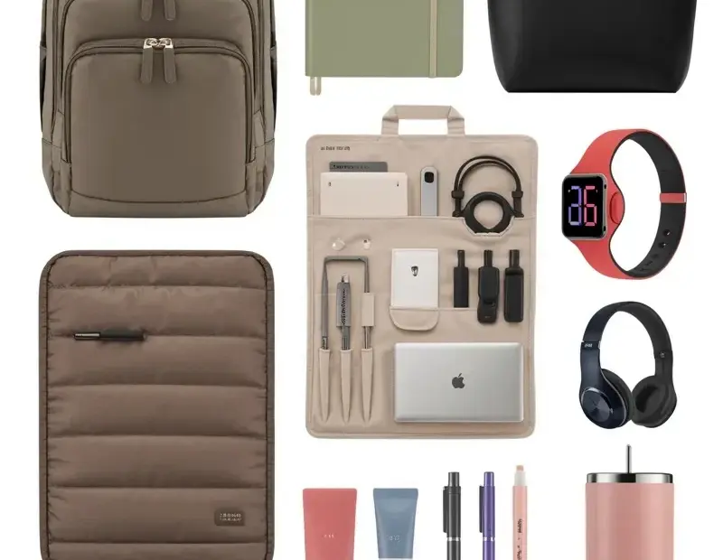 Work Bag Essentials Flat Lay for 2025 | Backpack, Tote & Planner Setup